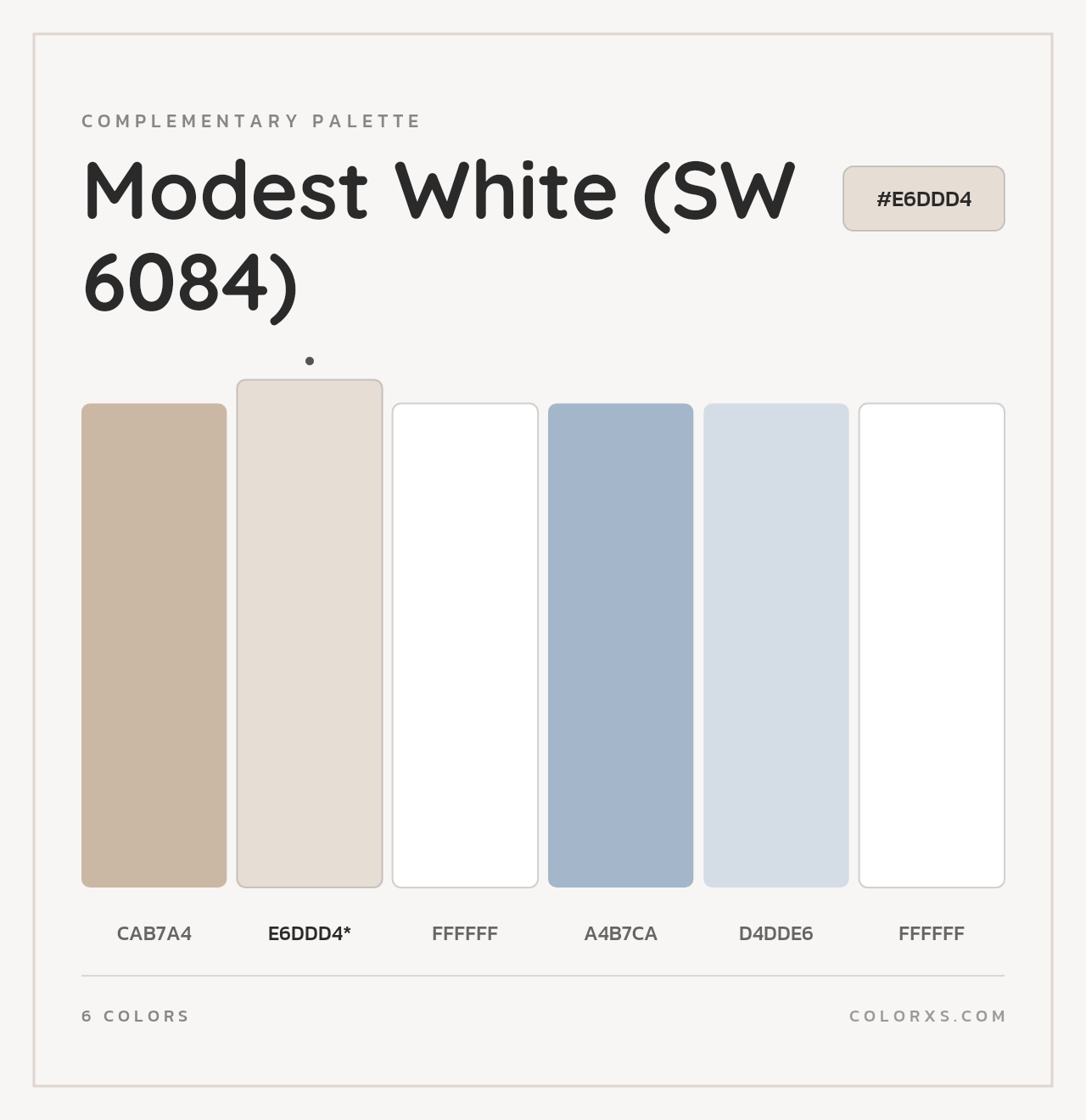 Modest White (SW 6084) - Complementary Color Palette