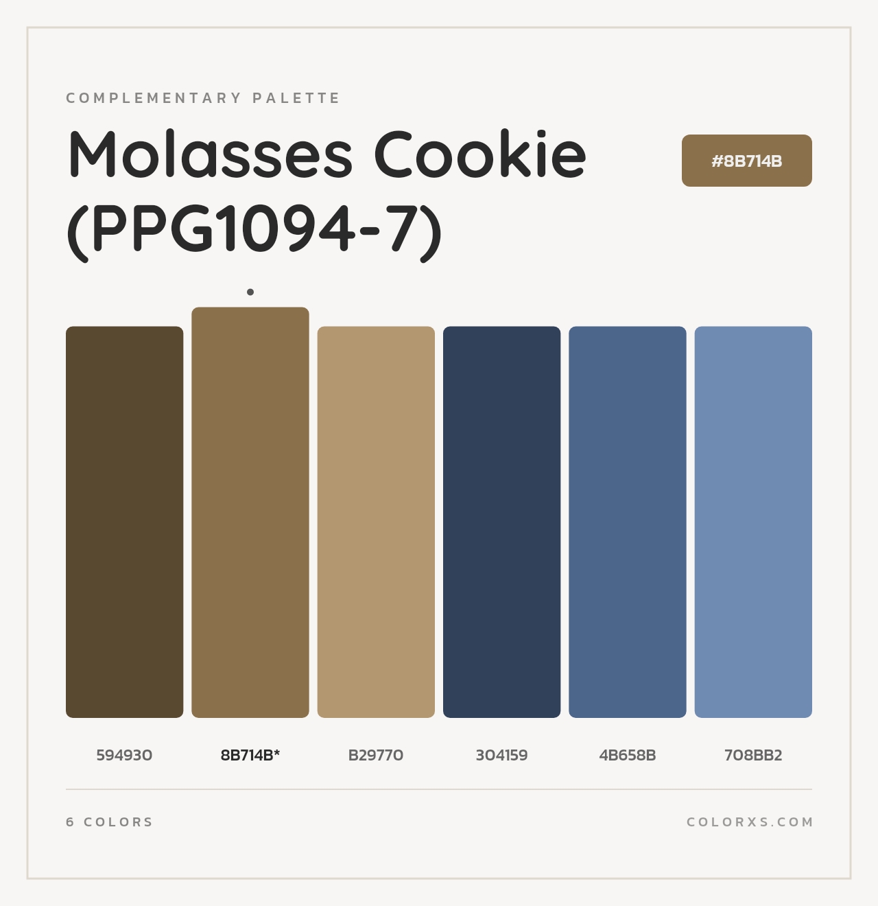 Molasses Cookie (PPG1094-7) - Complementary Color Palette