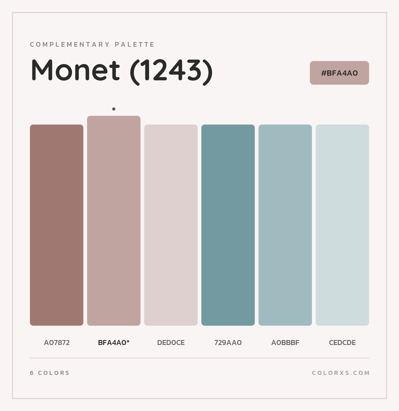 Monet (1243) - Complementary Color Palette