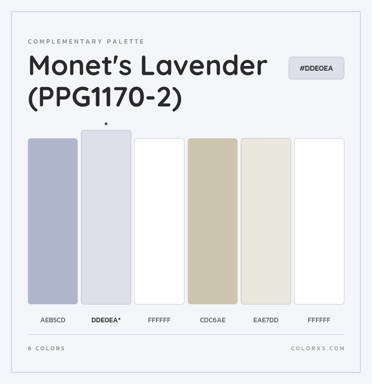 Monet's Lavender (PPG1170-2) - Complementary Color Palette