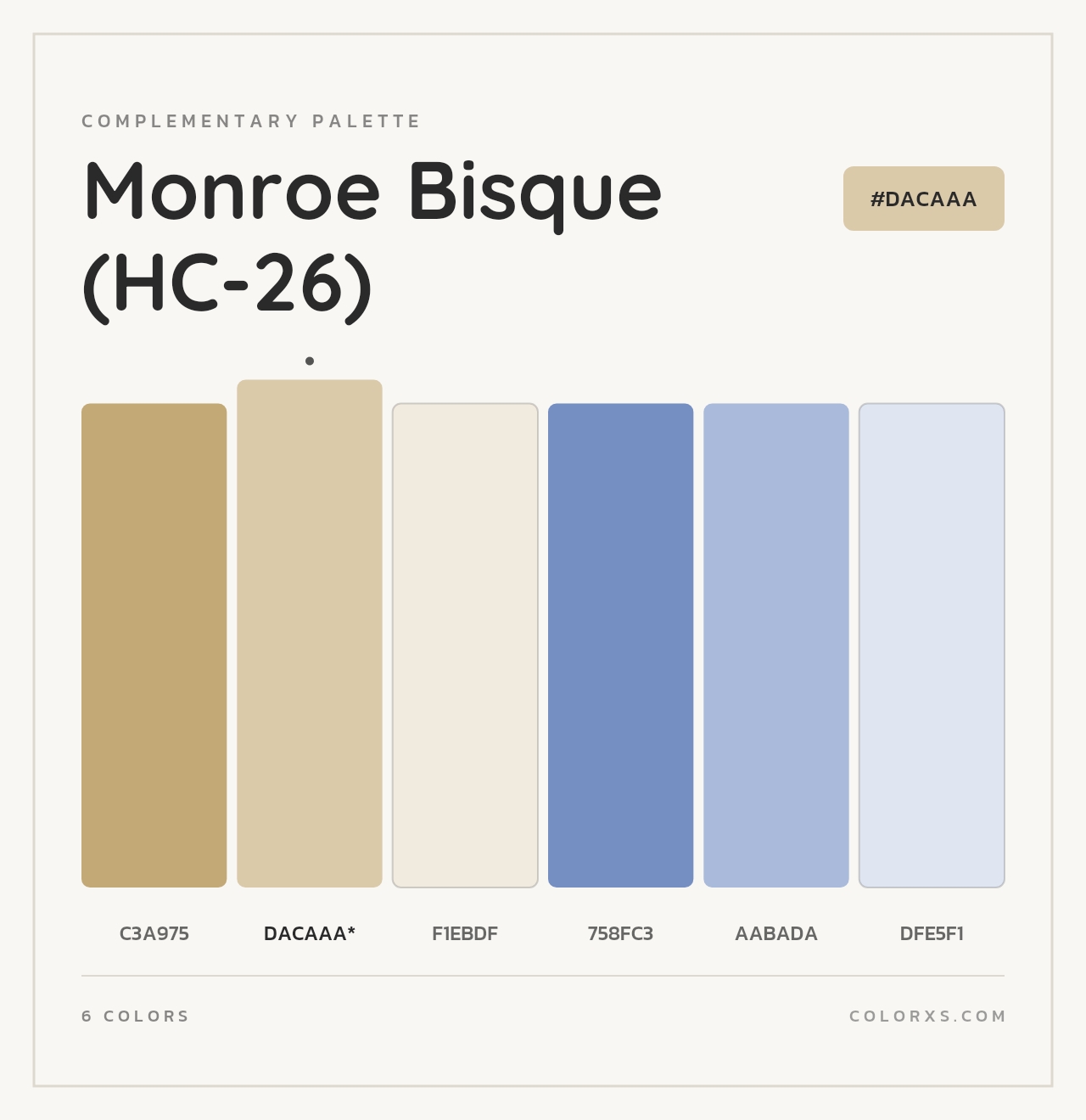 Monroe Bisque (HC-26) - Complementary Color Palette