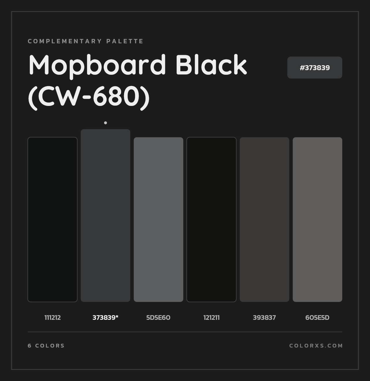 Mopboard Black (CW-680) - Complementary Color Palette