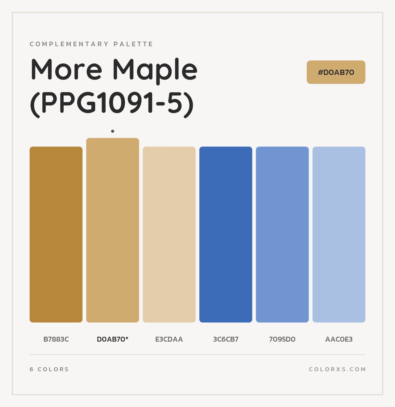 More Maple (PPG1091-5) - Complementary Color Palette