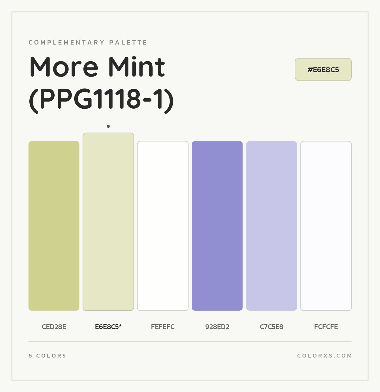 More Mint (PPG1118-1) - Complementary Color Palette