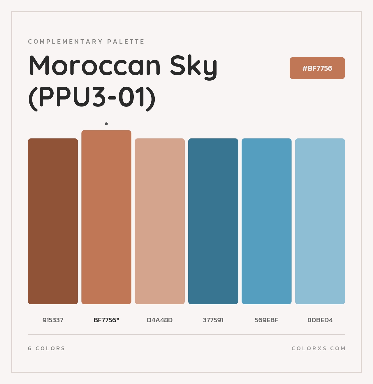 Moroccan Sky (PPU3-01) - Complementary Color Palette