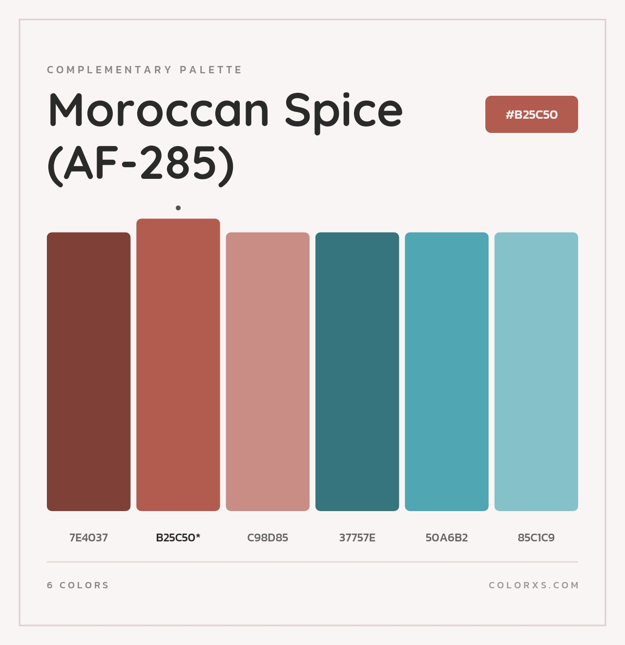 Moroccan Spice (AF-285) - Complementary Color Palette