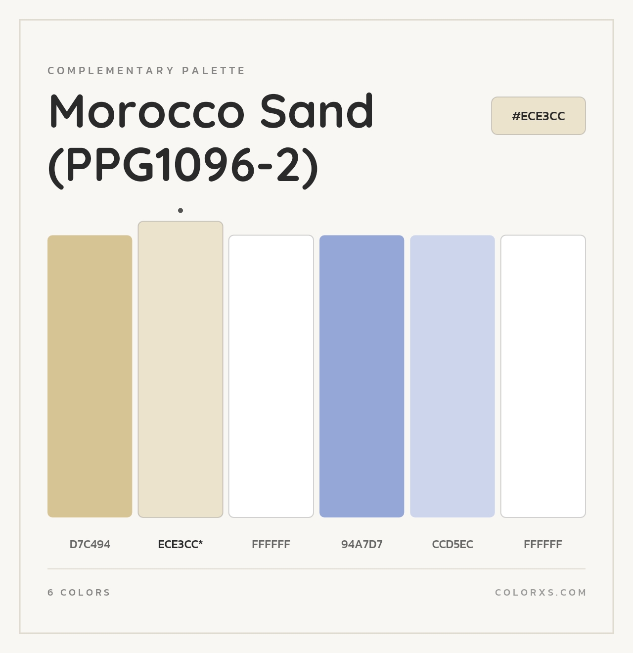 Morocco Sand (PPG1096-2) - Complementary Color Palette