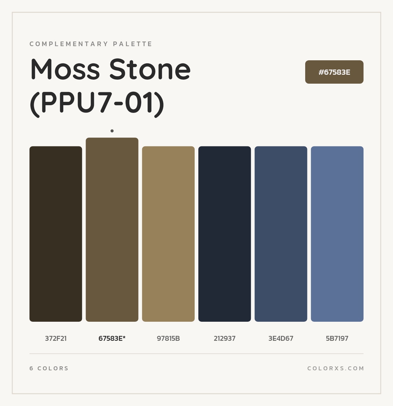 Moss Stone (PPU7-01) - Complementary Color Palette
