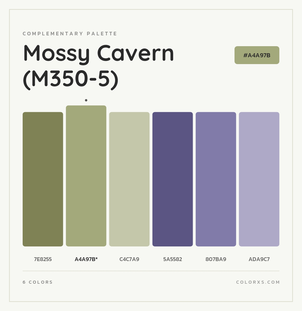 Mossy Cavern (M350-5) - Complementary Color Palette