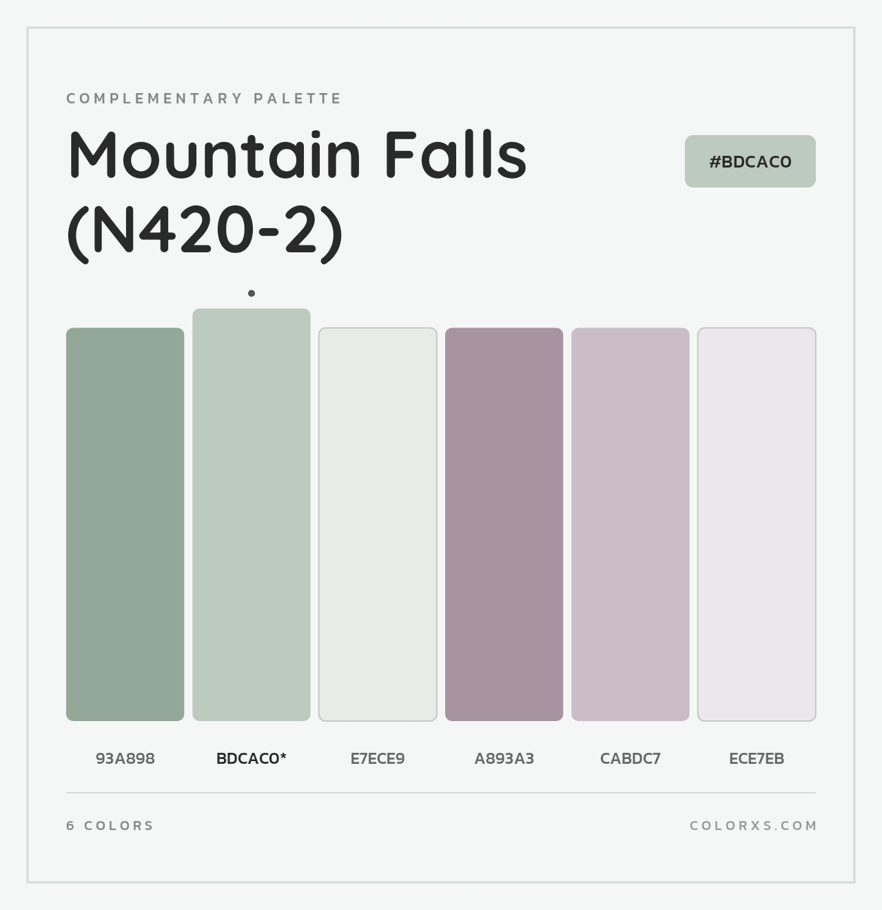Mountain Falls (N420-2) - Complementary Color Palette