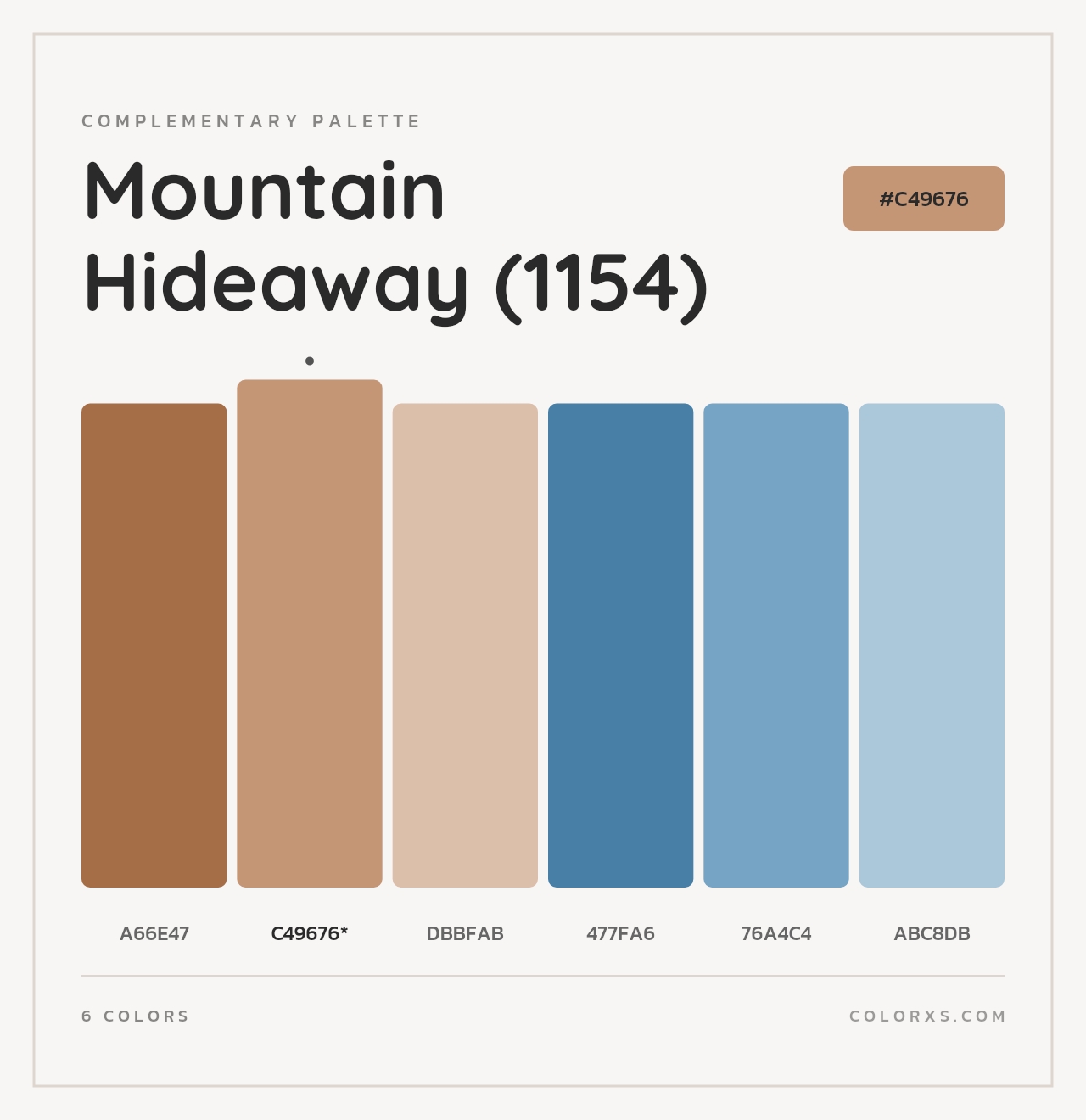 Mountain Hideaway (1154) - Complementary Color Palette