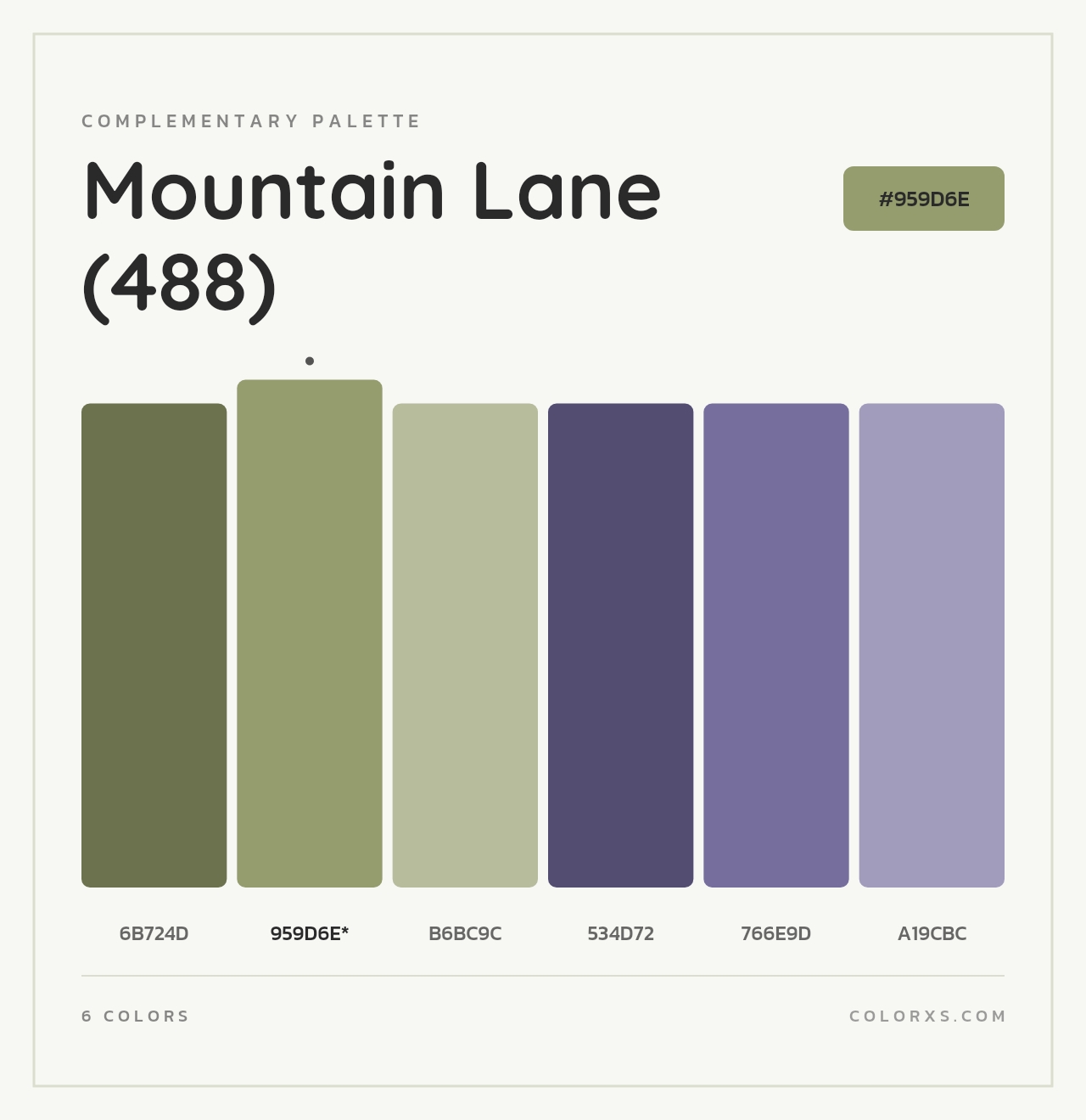 Mountain Lane (488) - Complementary Color Palette