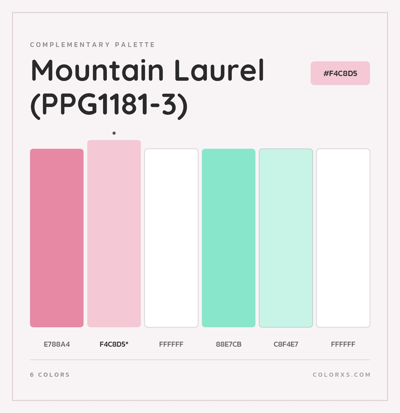 Mountain Laurel (PPG1181-3) - Complementary Color Palette