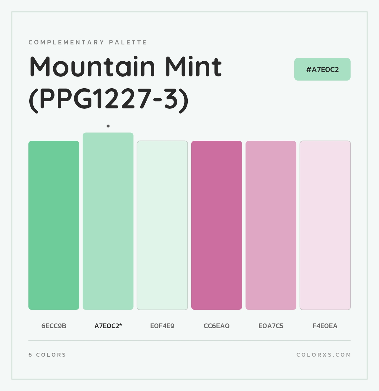 Mountain Mint (PPG1227-3) - Complementary Color Palette