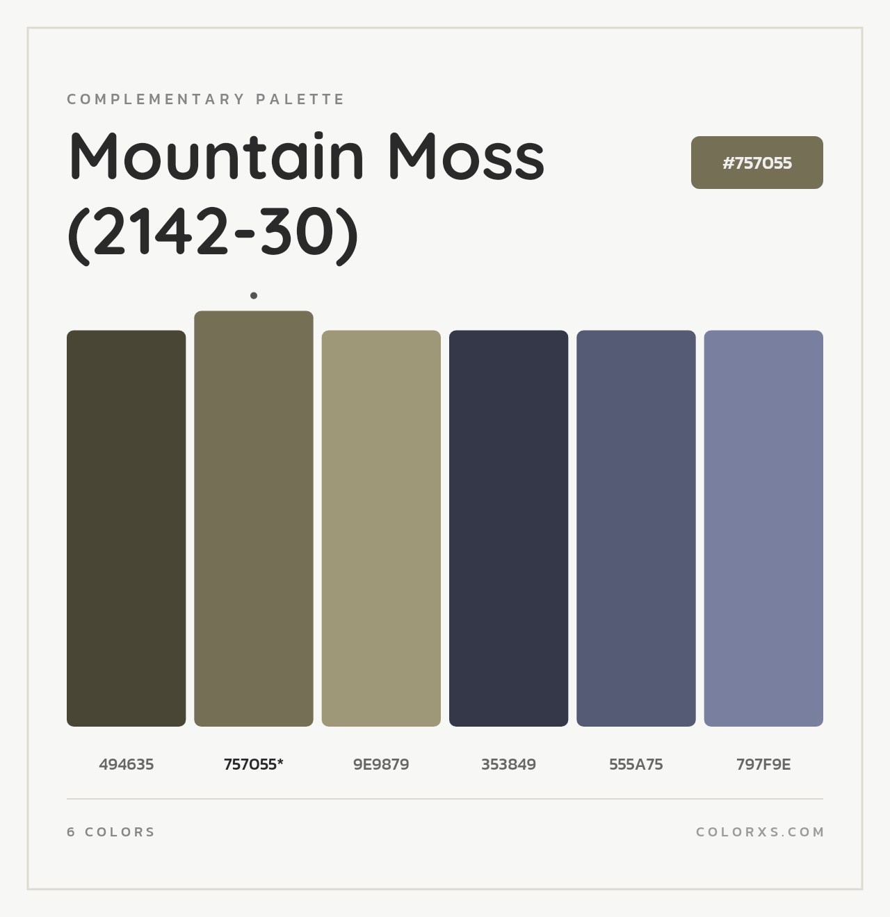 Mountain Moss (2142-30) - Complementary Color Palette