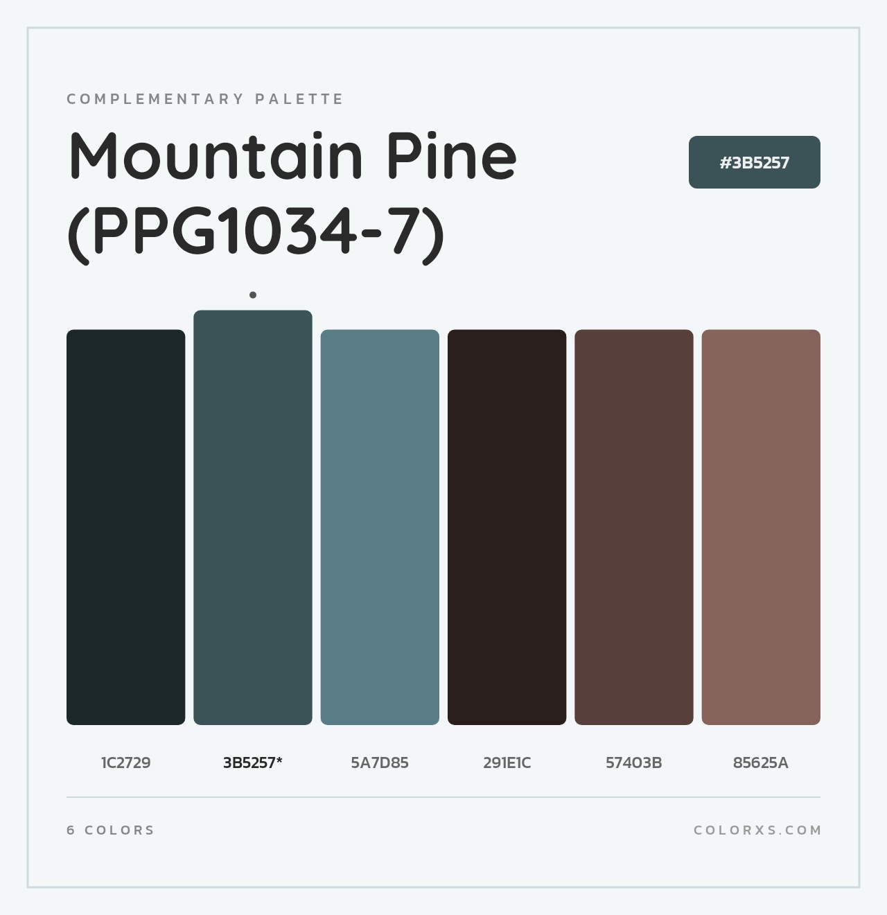 Mountain Pine (PPG1034-7) - Complementary Color Palette