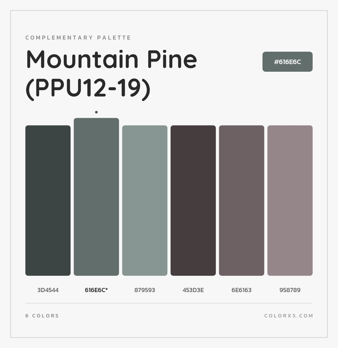 Mountain Pine (PPU12-19) - Complementary Color Palette