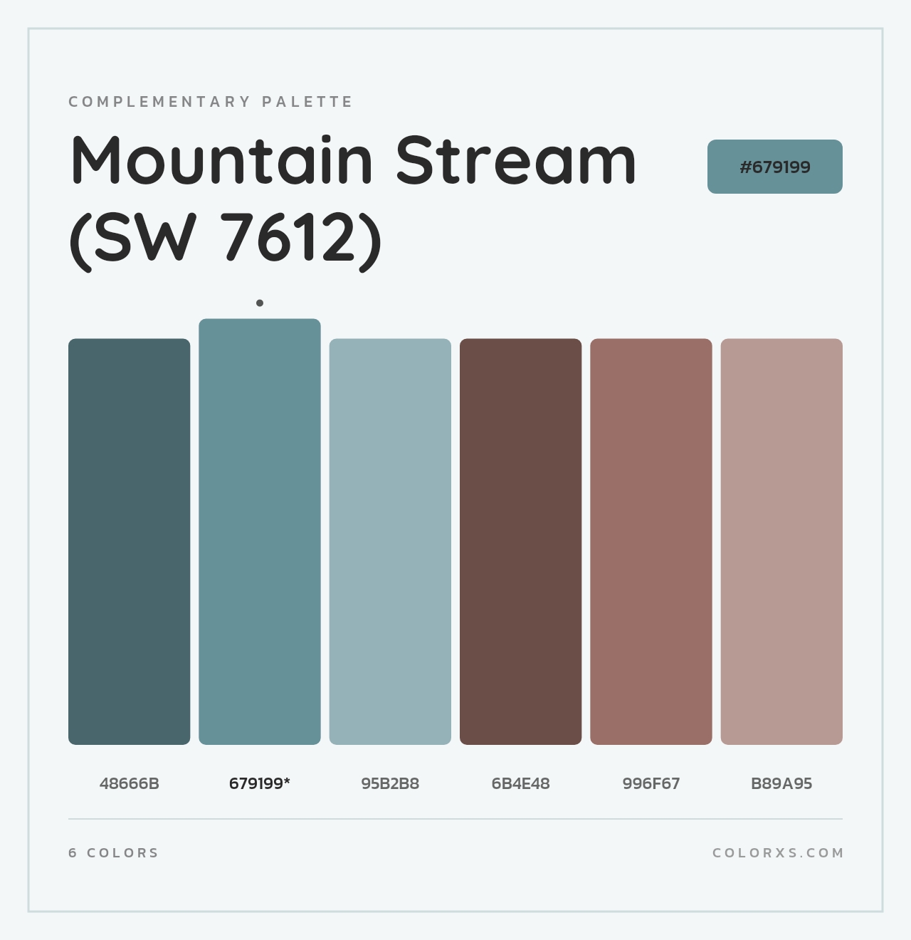 Mountain Stream (SW 7612) - Complementary Color Palette