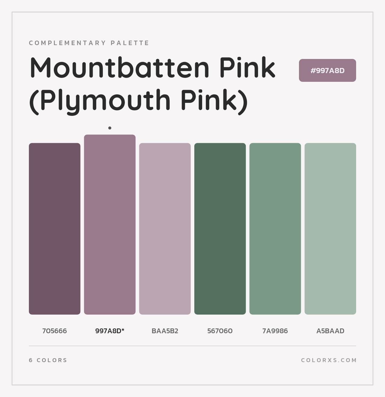 Mountbatten Pink (Plymouth Pink) - Complementary Color Palette