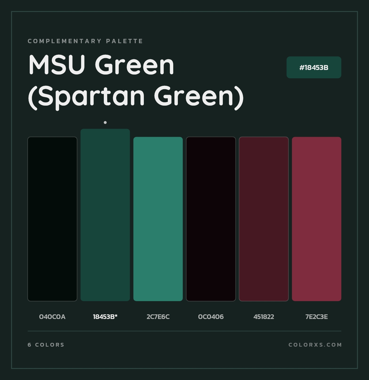 MSU Green (Spartan Green) - Complementary Color Palette