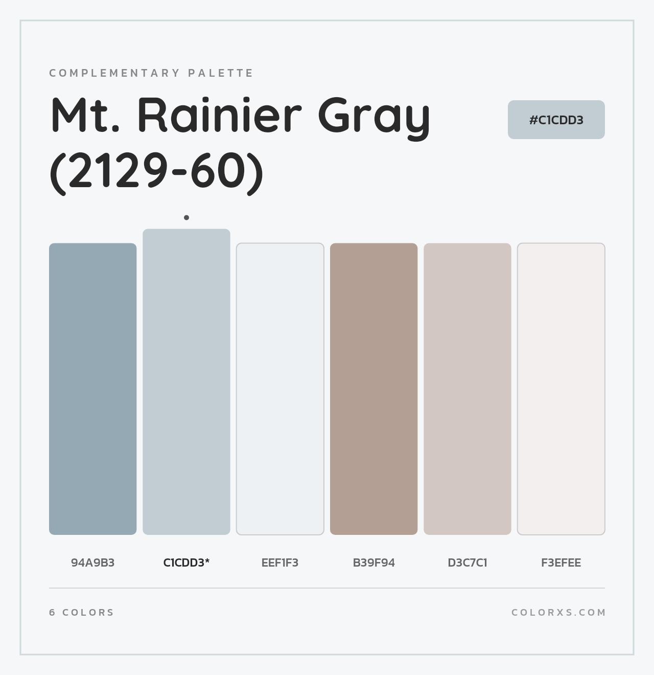 Mt. Rainier Gray (2129-60) - Complementary Color Palette