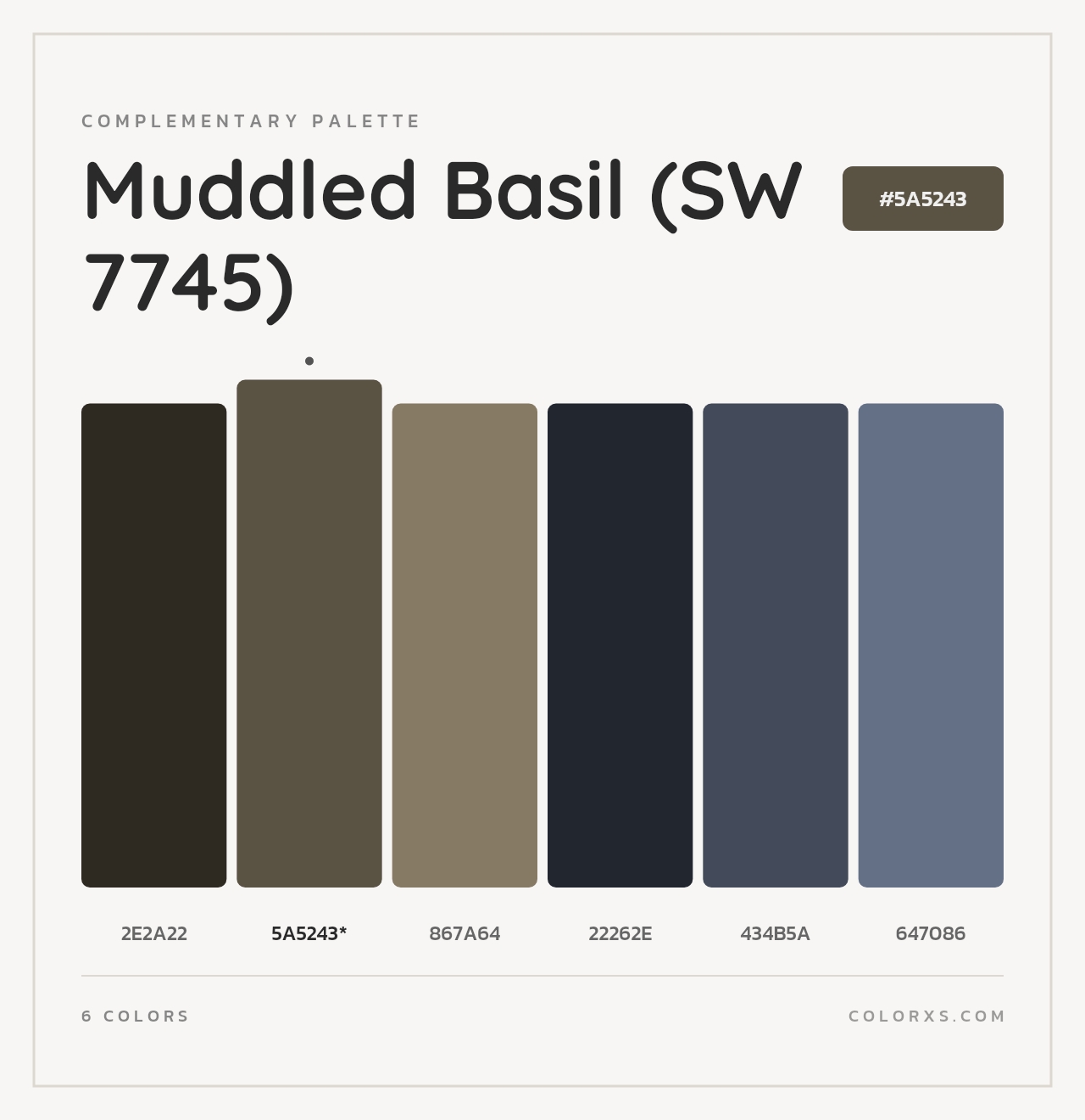 Muddled Basil (SW 7745) - Complementary Color Palette