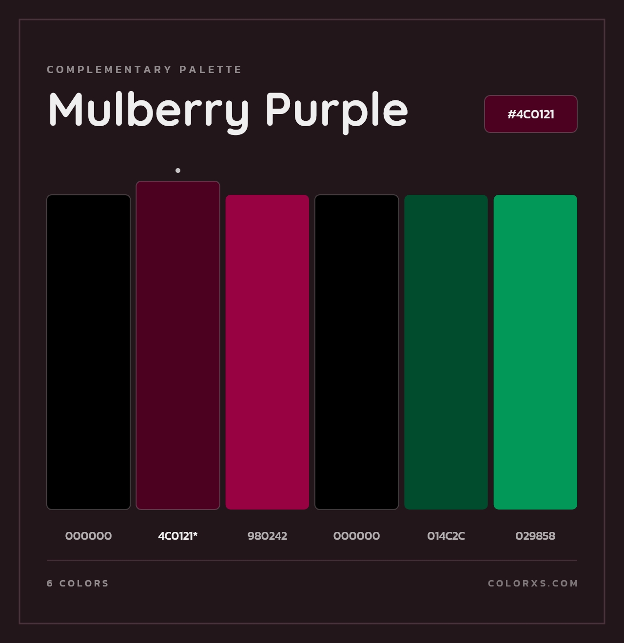 Mulberry Purple - Complementary Color Palette