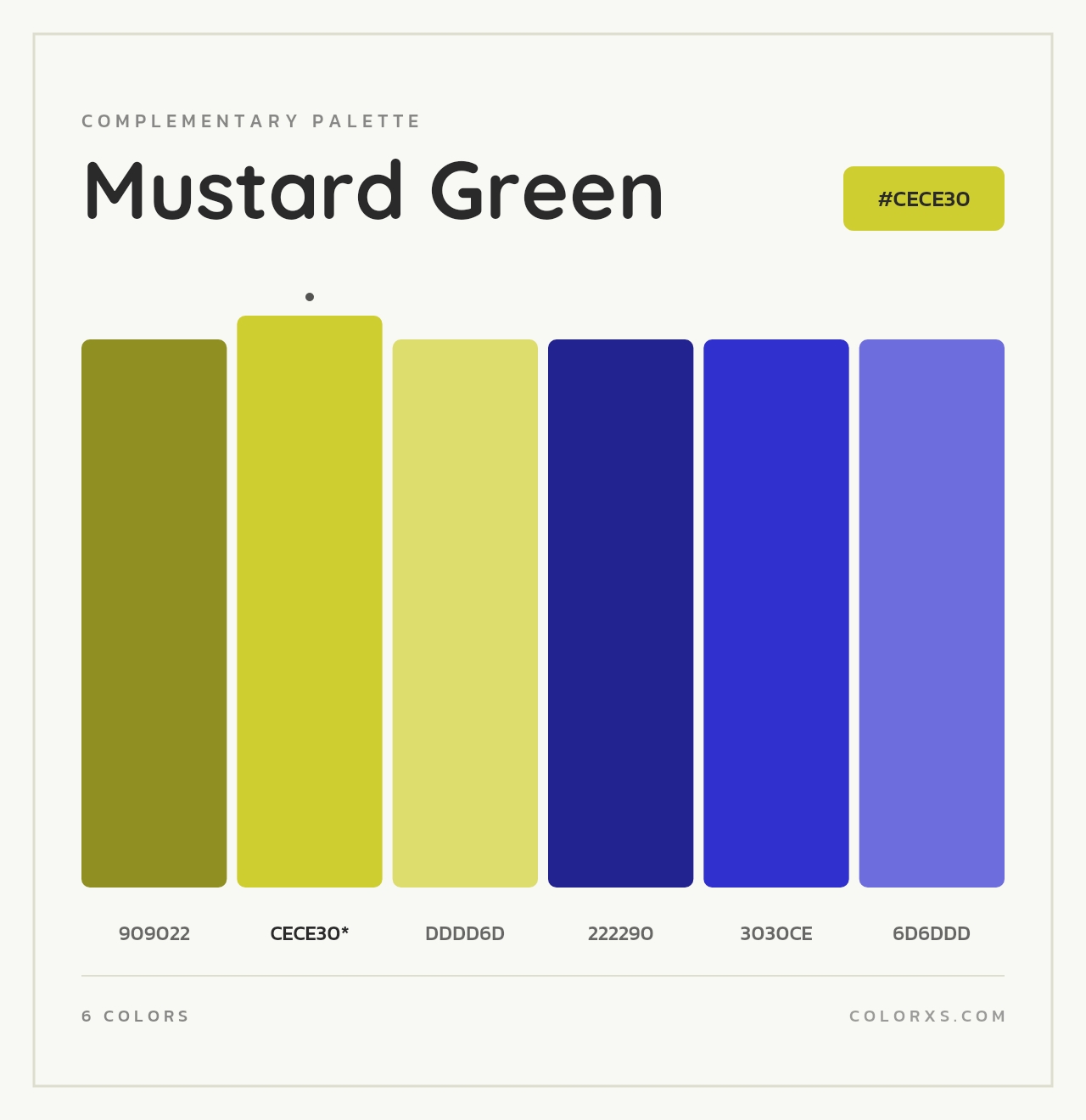 Mustard Green - Complementary Color Palette