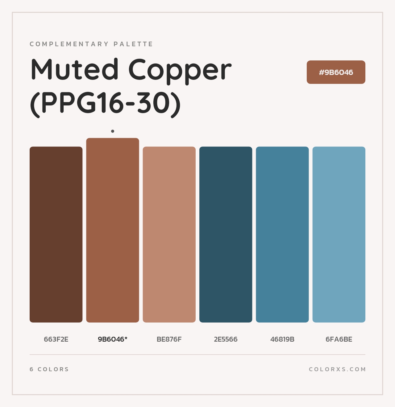 Muted Copper (PPG16-30) - Complementary Color Palette