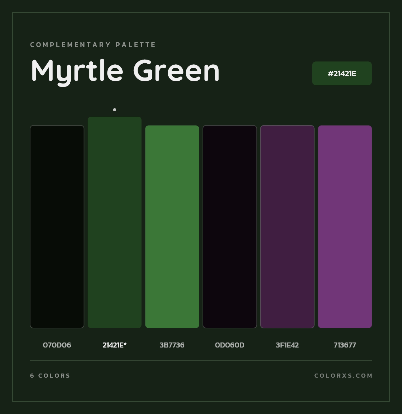 Myrtle Green - Complementary Color Palette