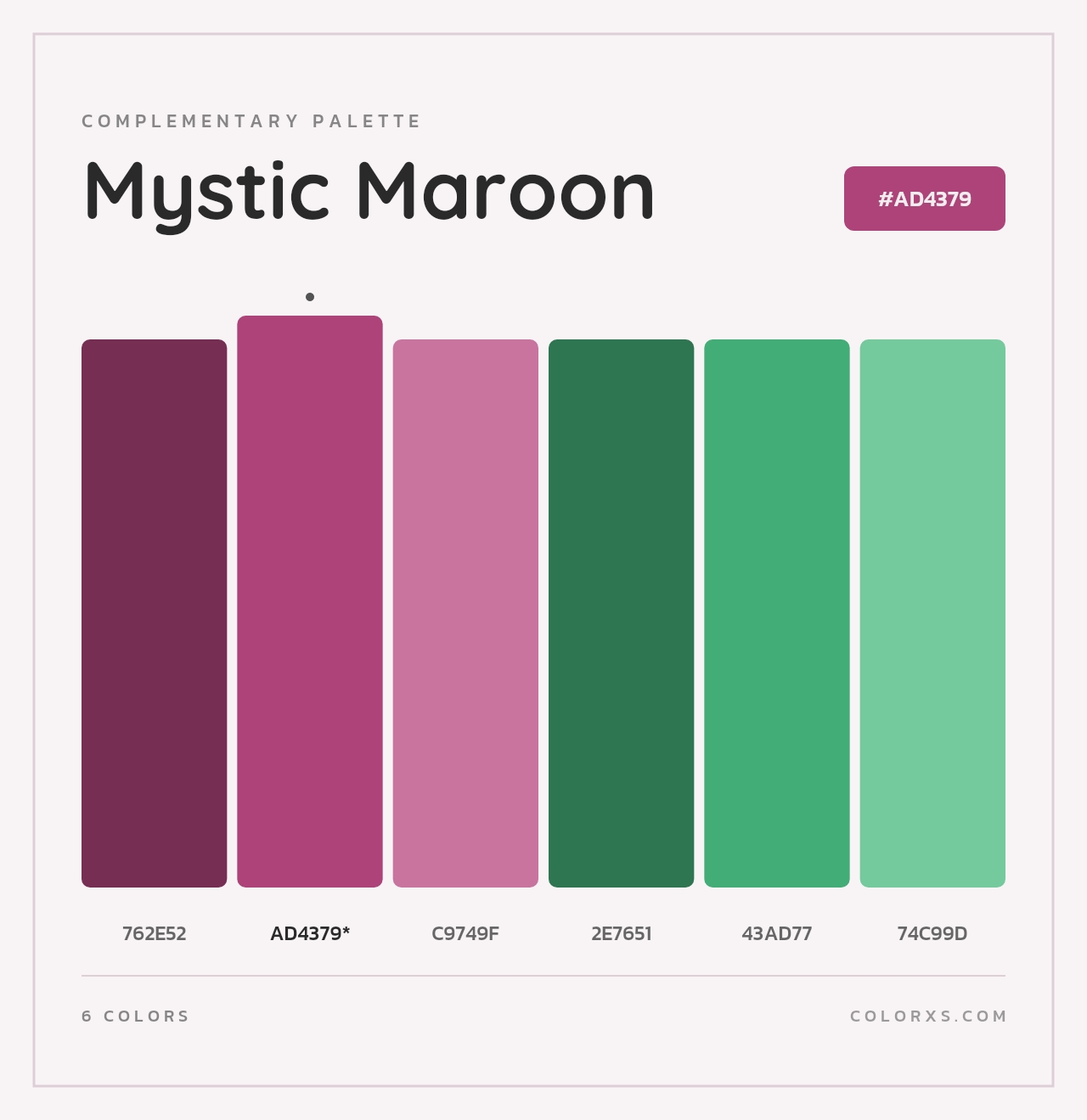 Mystic Maroon - Complementary Color Palette