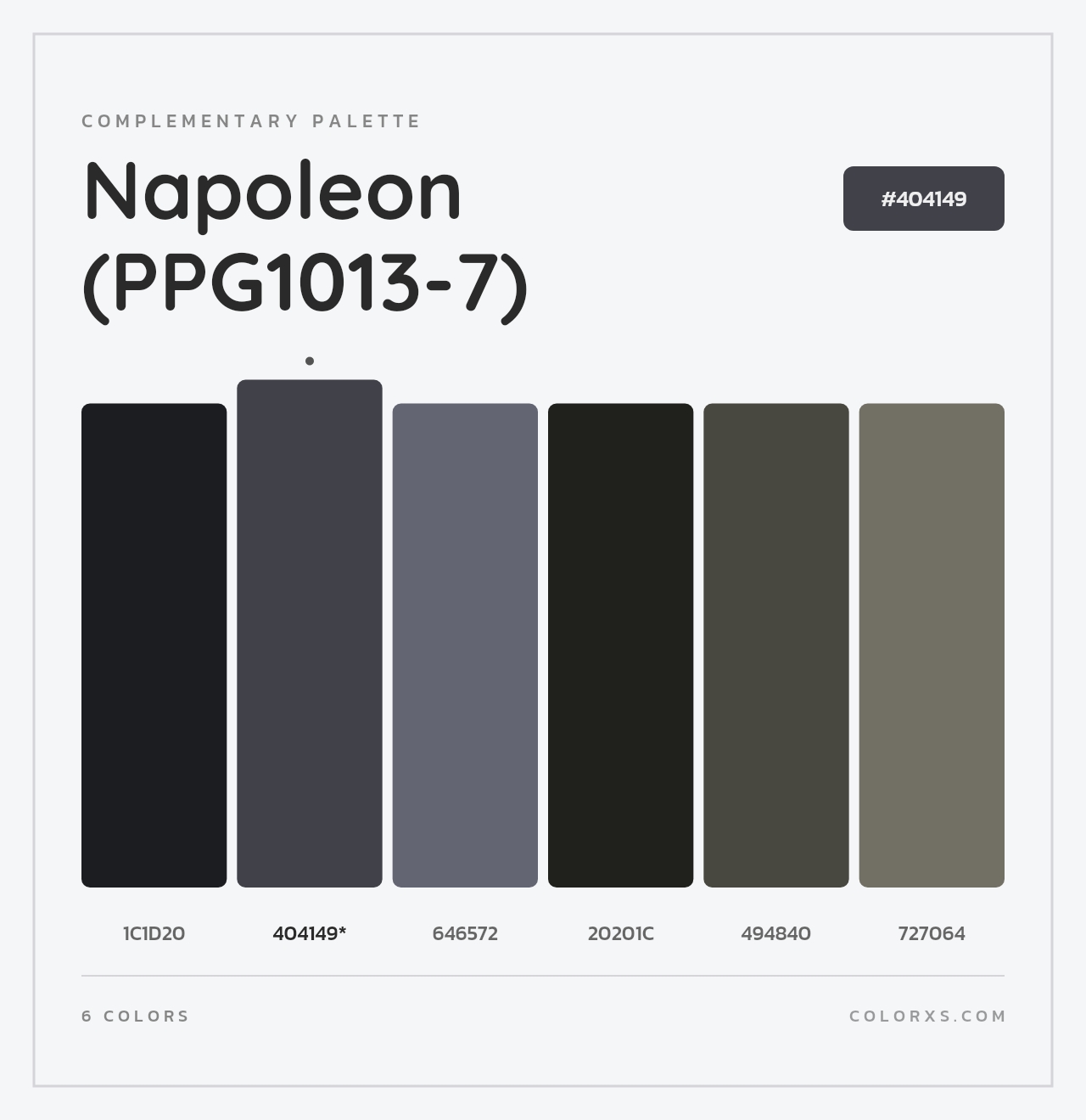 Napoleon (PPG1013-7) - Complementary Color Palette