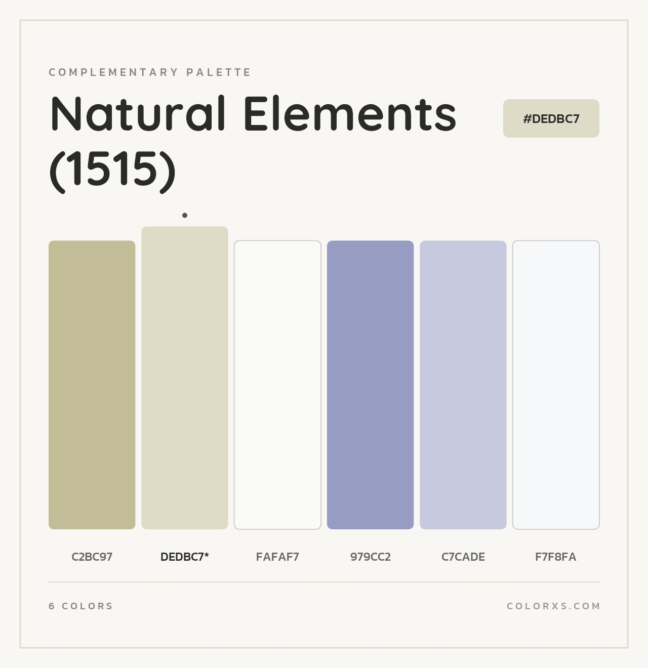 Natural Elements (1515) - Complementary Color Palette