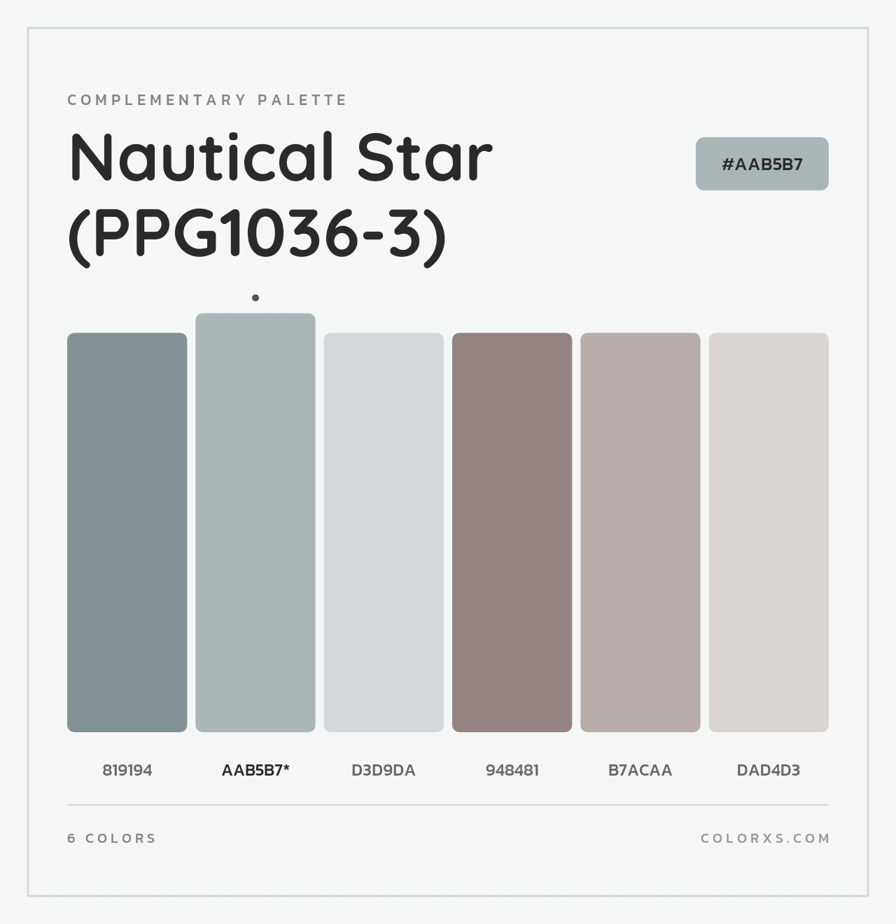 Nautical Star (PPG1036-3) - Complementary Color Palette