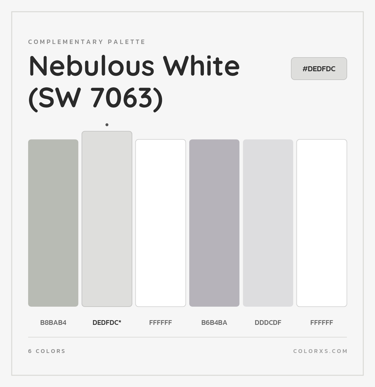 Nebulous White (SW 7063) - Complementary Color Palette