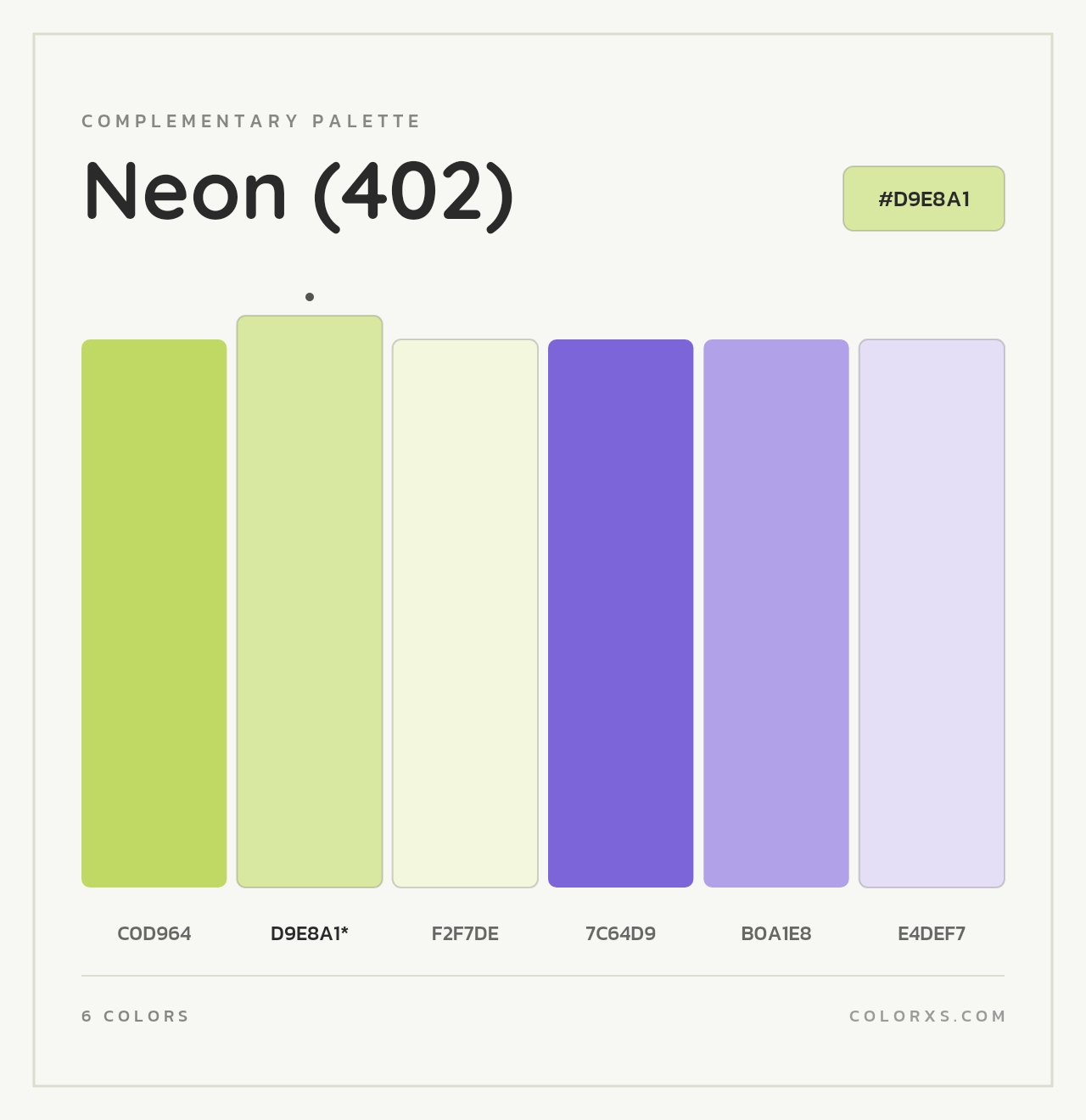 Neon (402) - Complementary Color Palette
