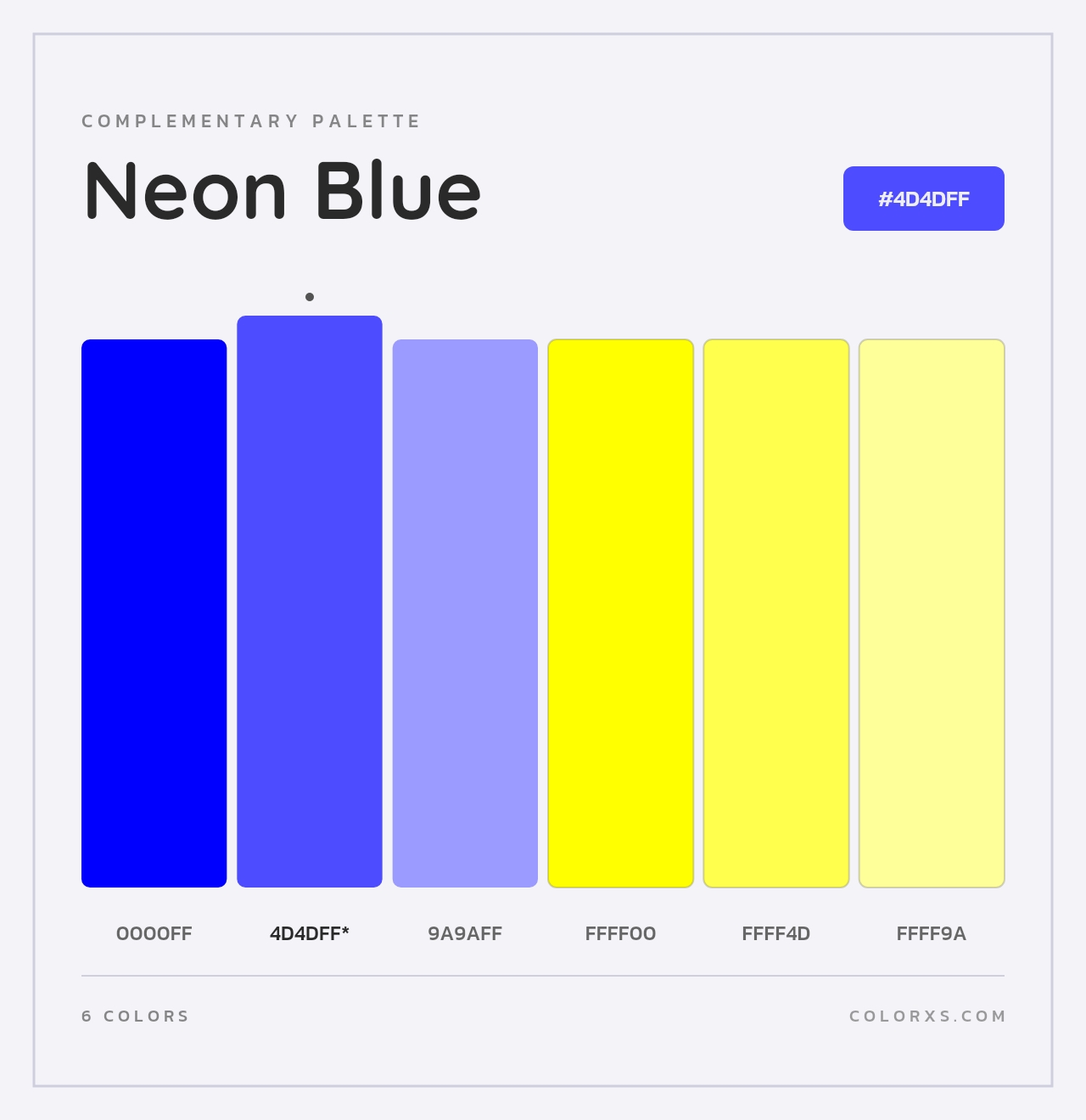 Neon Blue - Complementary Color Palette