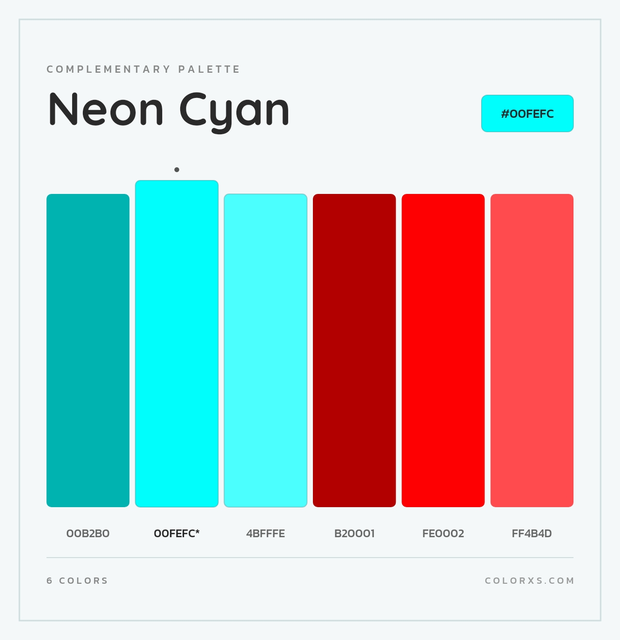 Neon Cyan - Complementary Color Palette