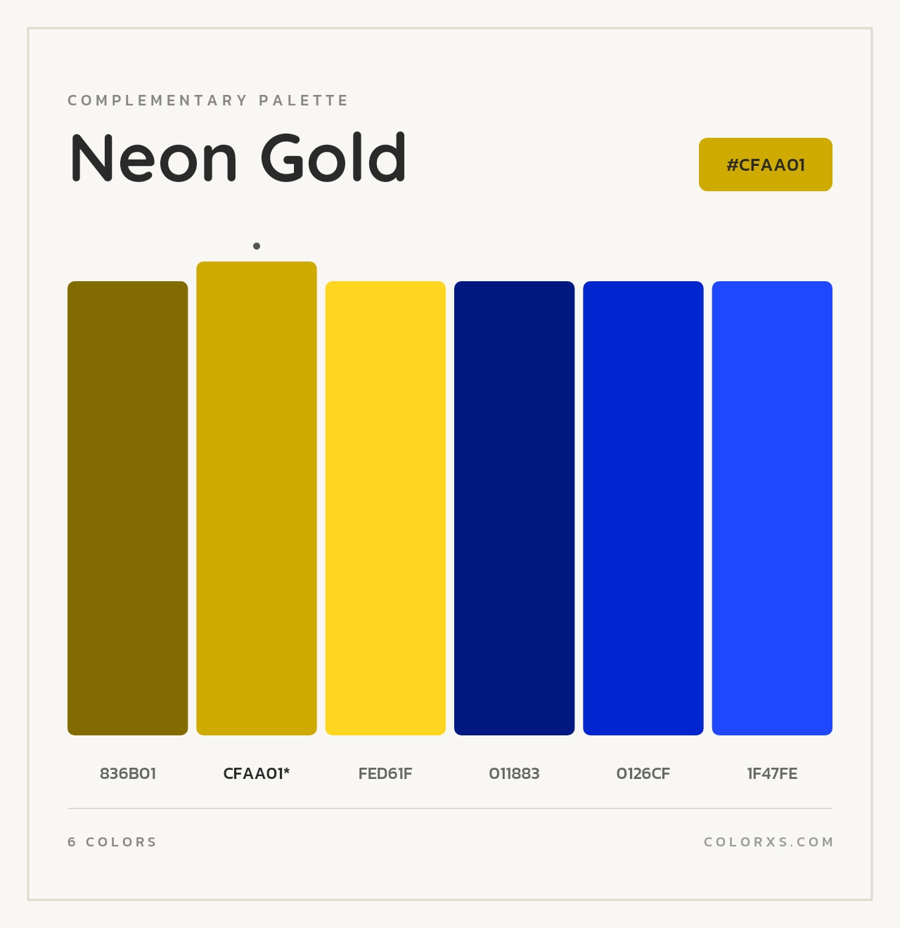 Neon Gold - Complementary Color Palette