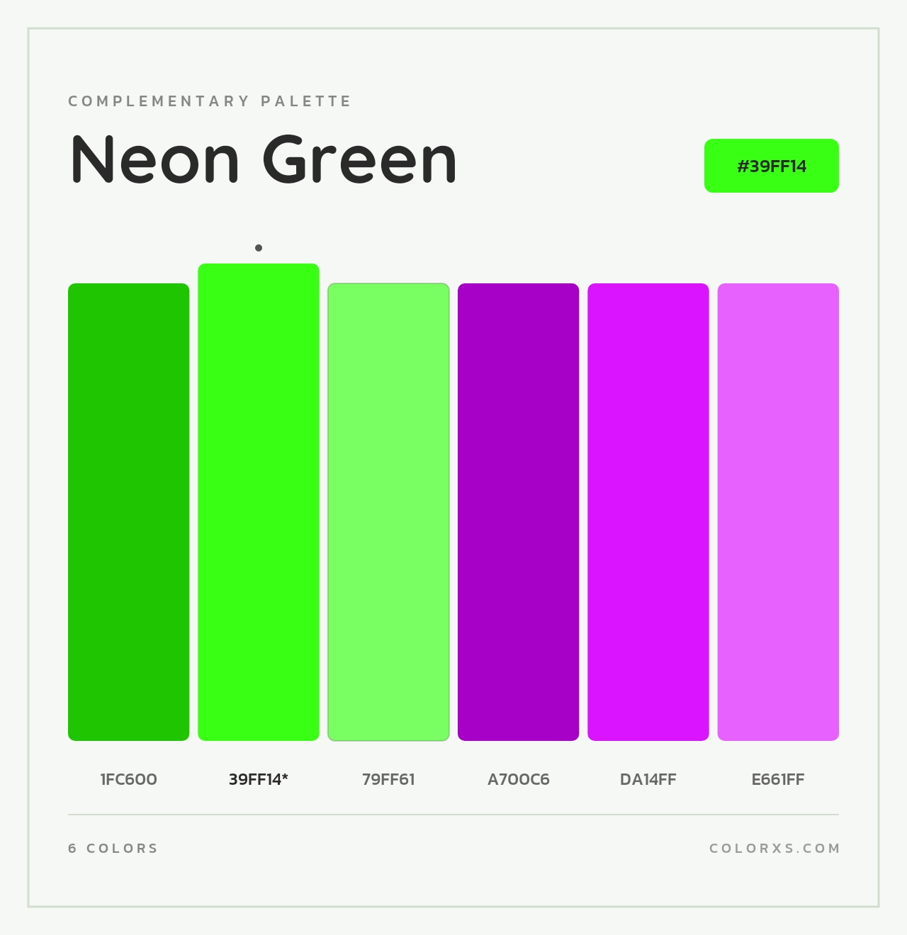 Neon Green - Complementary Color Palette