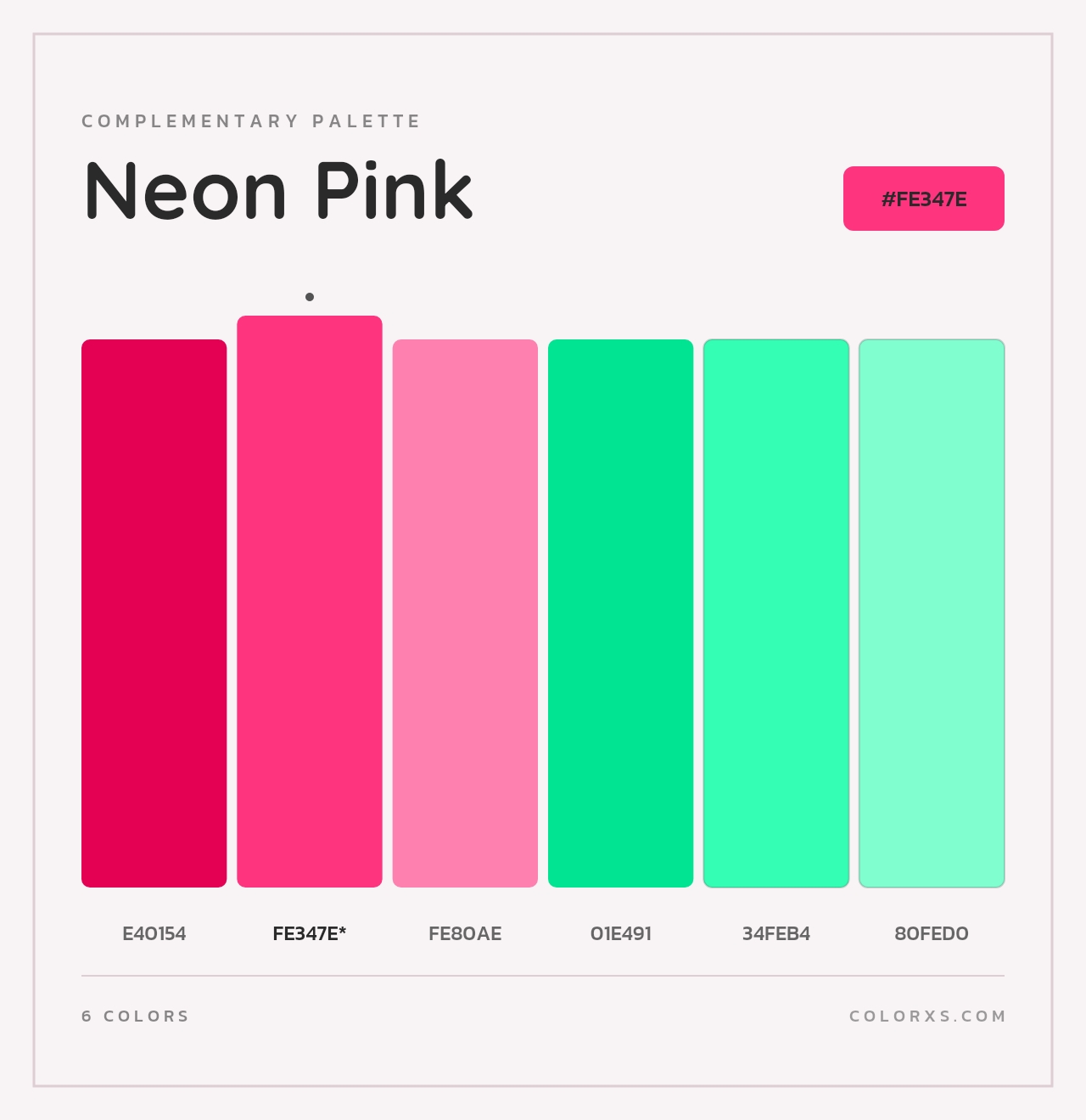 Neon Pink - Complementary Color Palette