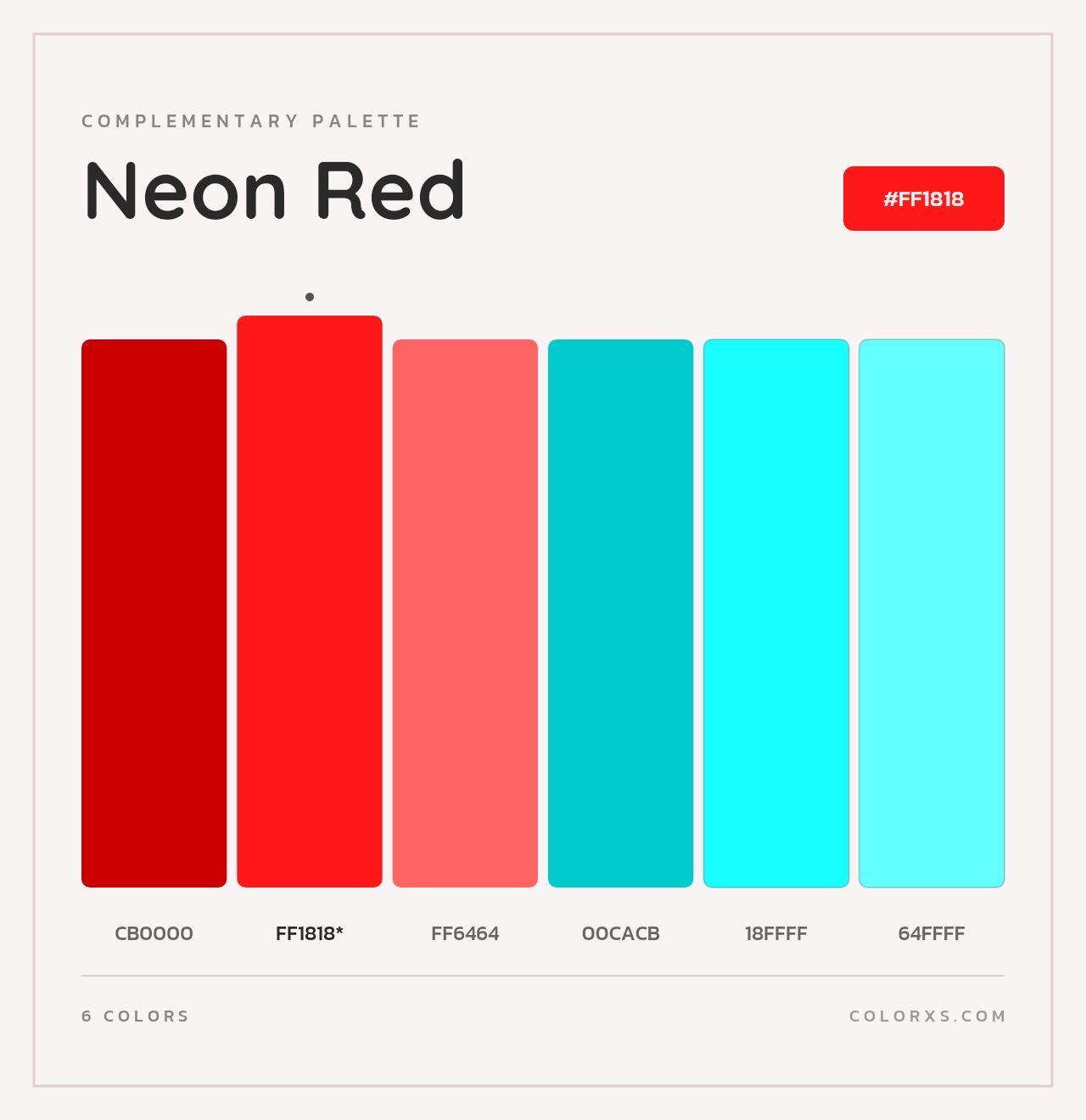 Neon Red - Complementary Color Palette