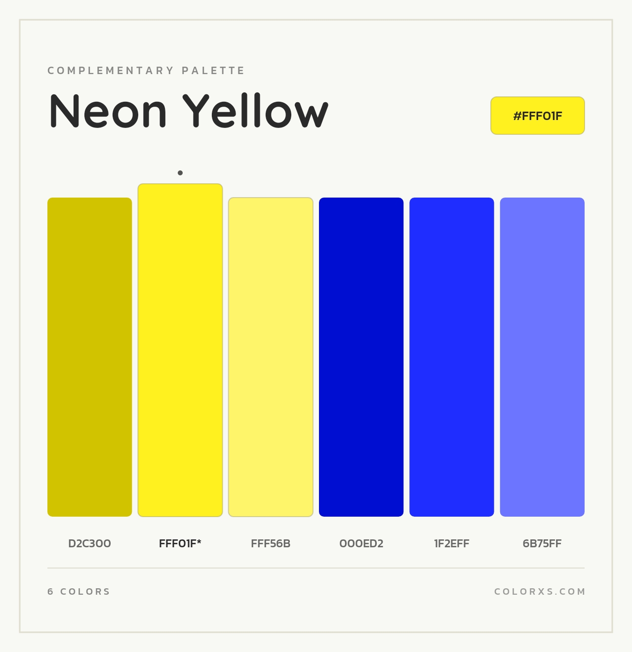 Neon Yellow - Complementary Color Palette