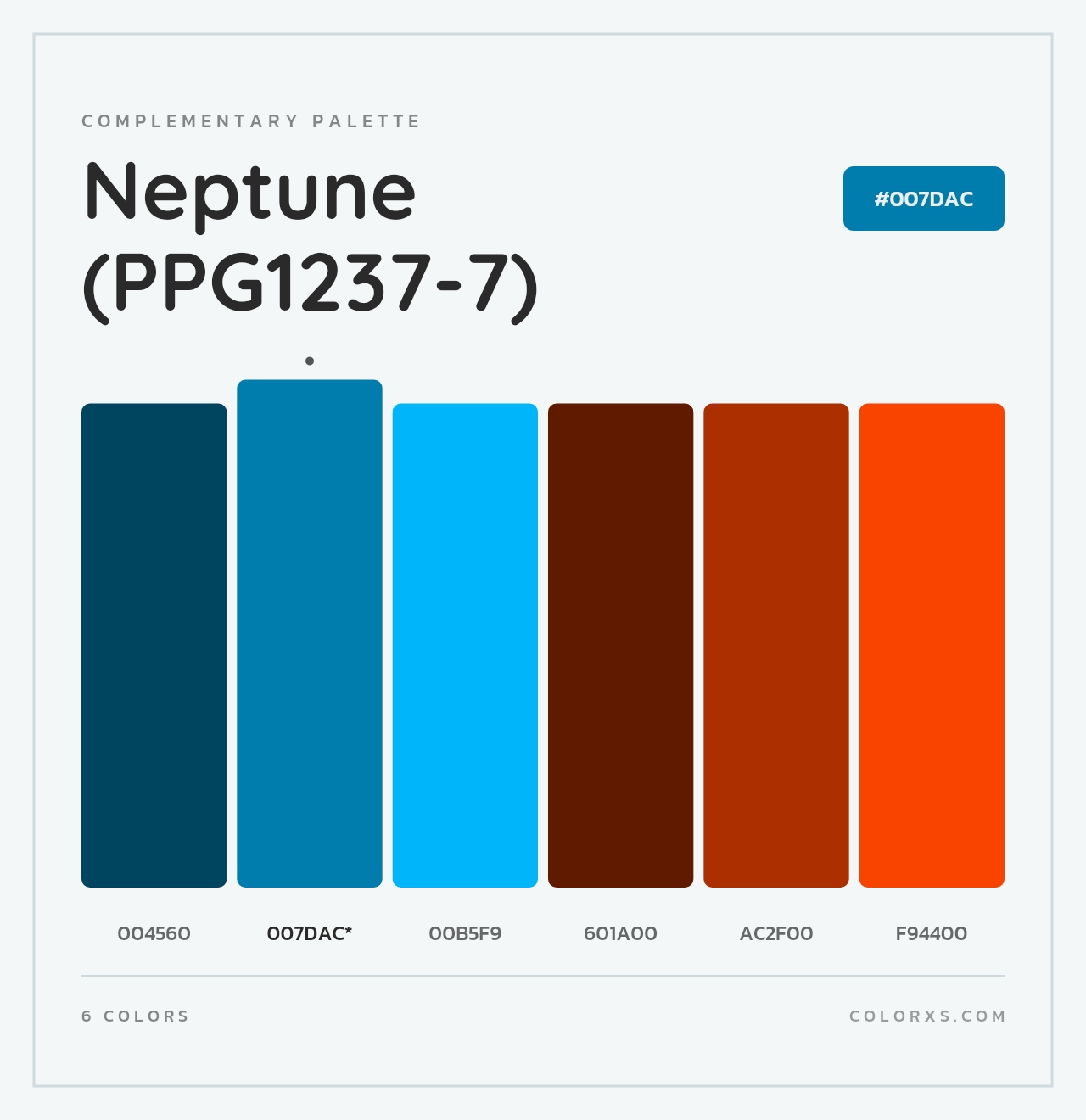 Neptune (PPG1237-7) - Complementary Color Palette