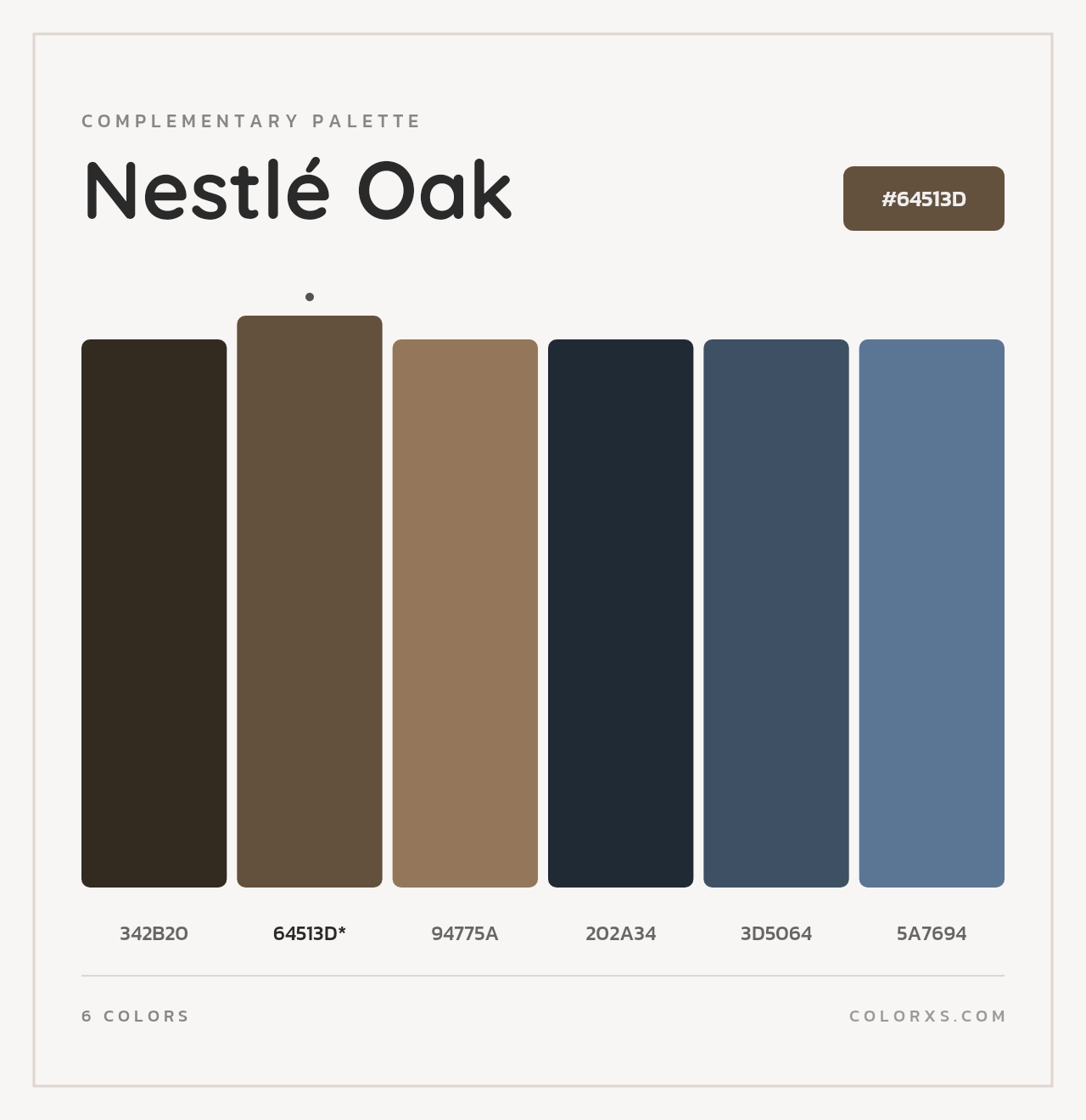 Nestlé Oak - Complementary Color Palette