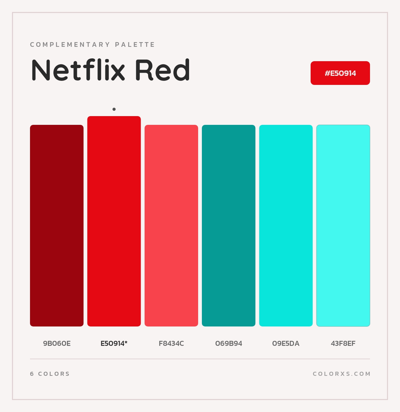 Netflix Red - Complementary Color Palette