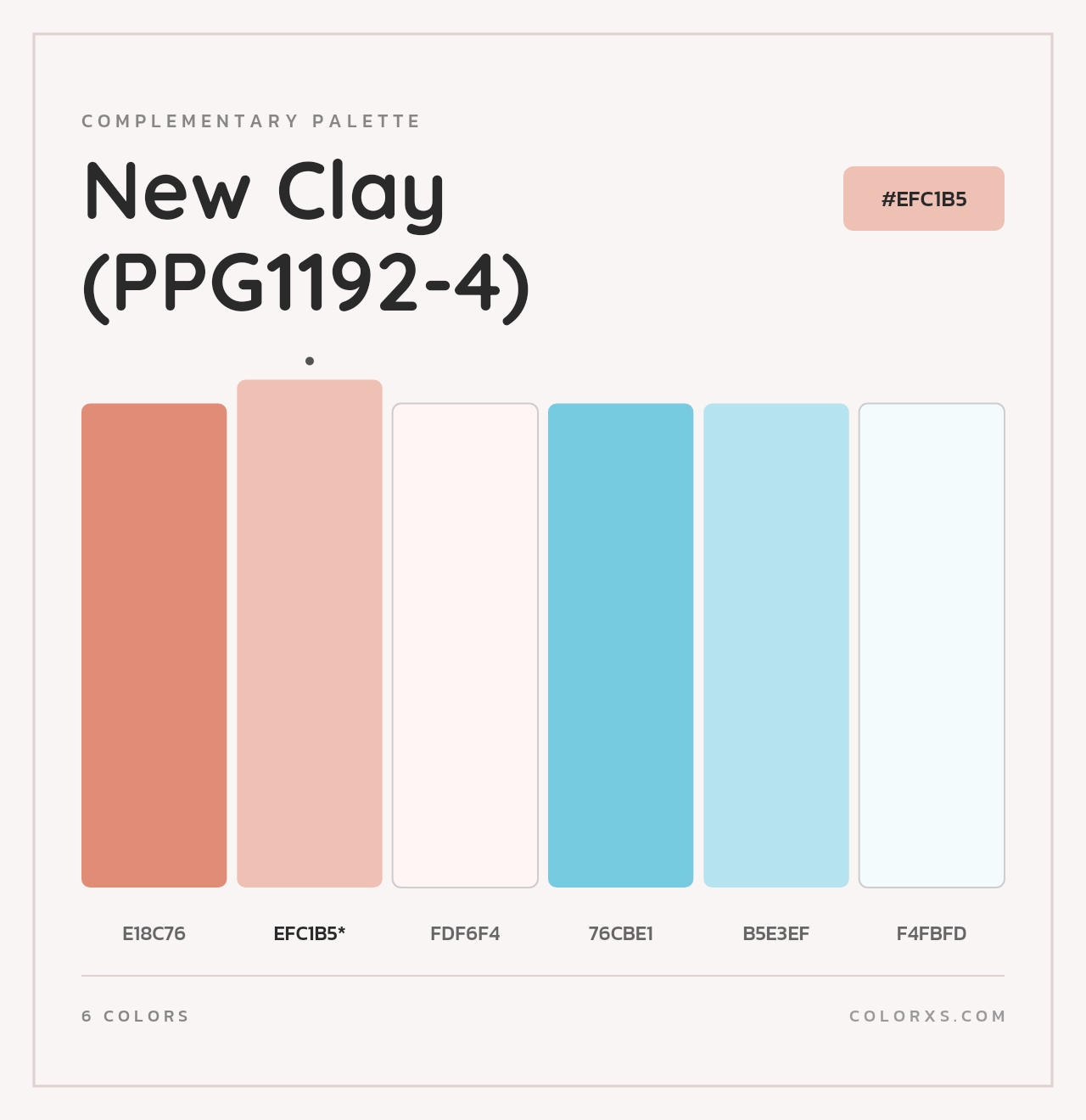 New Clay (PPG1192-4) - Complementary Color Palette