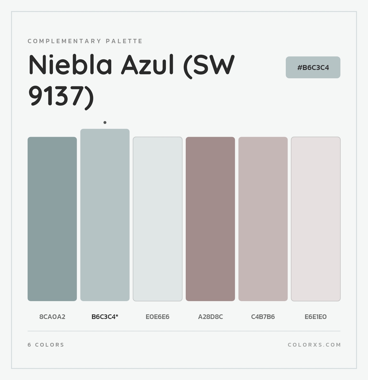 Niebla Azul (SW 9137) - Complementary Color Palette