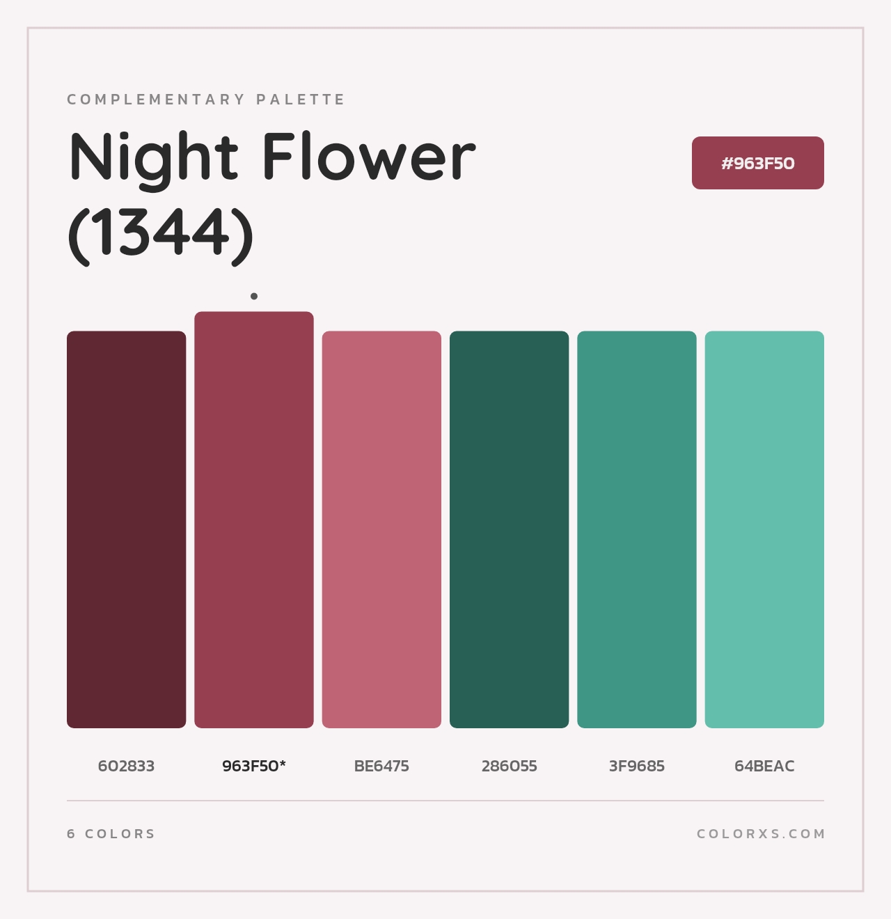 Night Flower (1344) - Complementary Color Palette