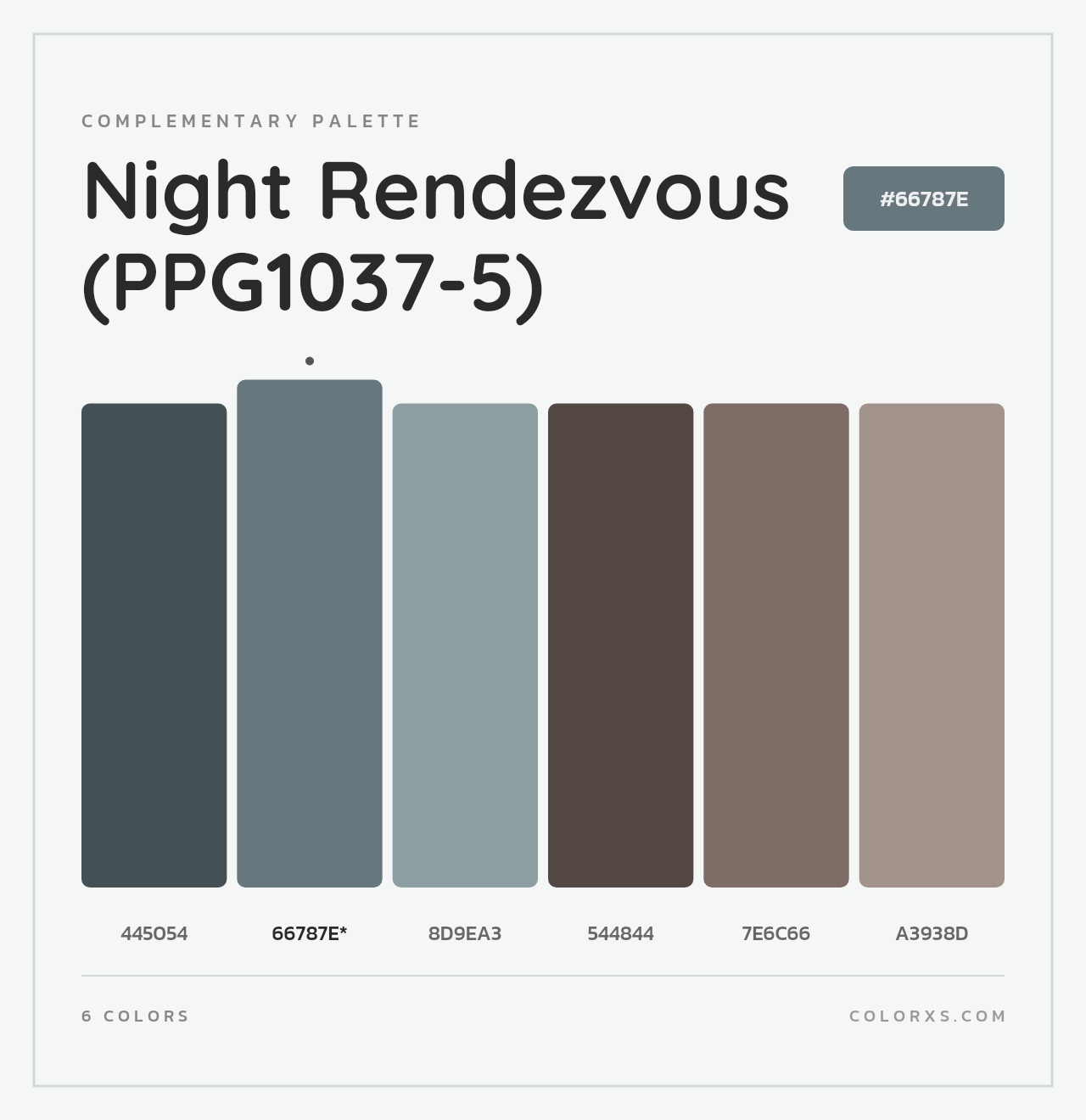 Night Rendezvous (PPG1037-5) - Complementary Color Palette